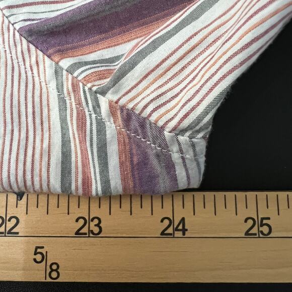 Tommy Bahama Pima Cotton Pastel Striped Button Down Shirt | Men's Size Medium - Picture 6 of 8